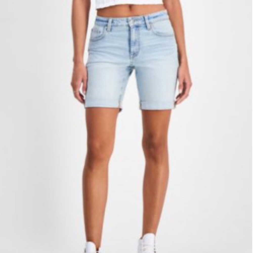 Celebrity Pink Light Wash Denim Shorts